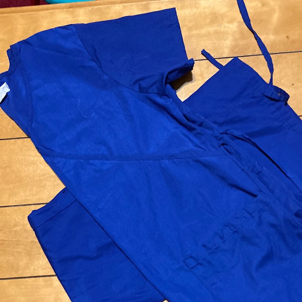 Ladies Size Medium Natural Uniforms Blue Scrub Outfit